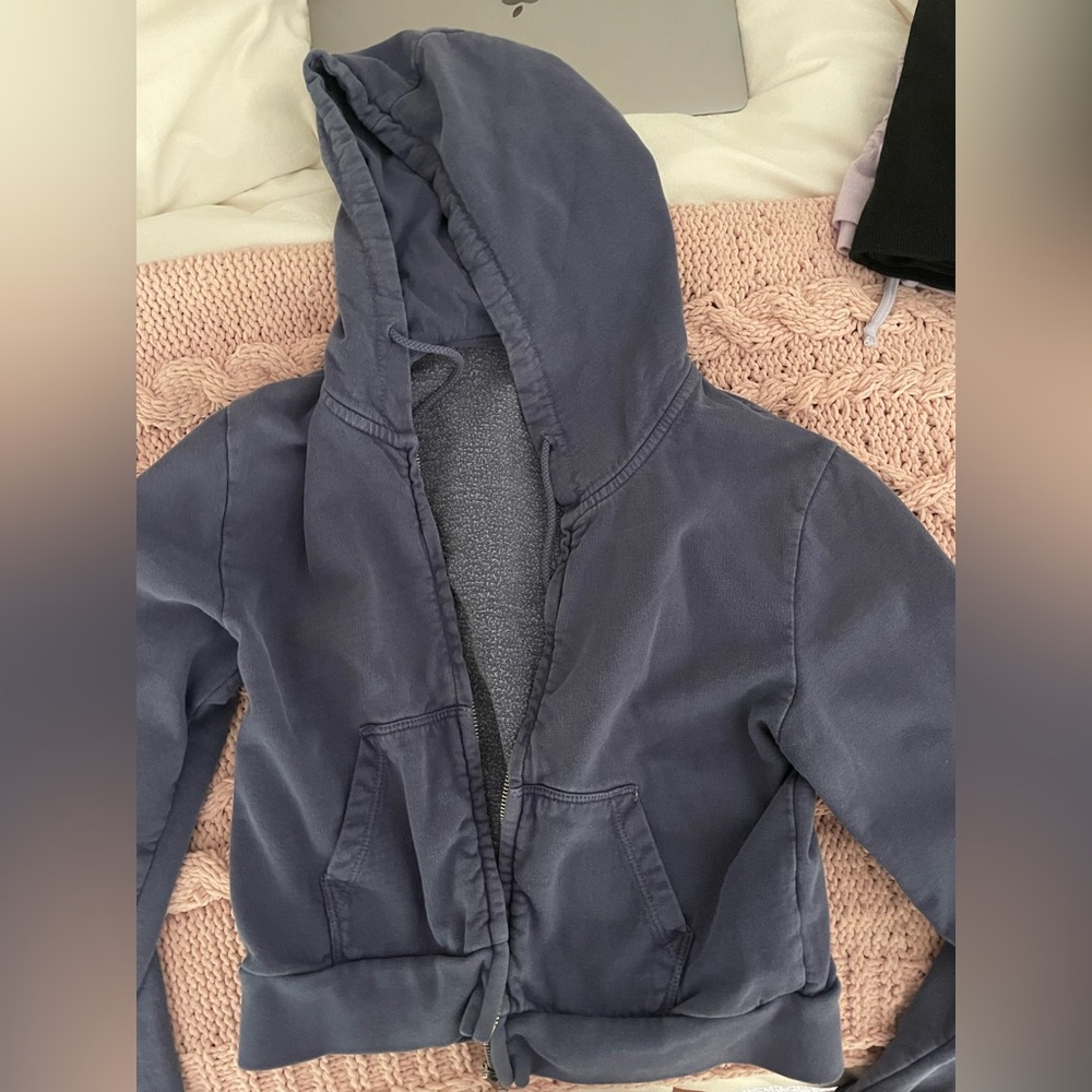navy blue brandy melville zip up